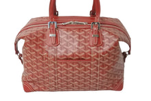 画像をギャラリービューアに読み込む, GOYARD ゴヤール ボストンバッグ ボーイング30 レッド PVCコーティングキャンバス レザー シルバー金具 美品 中古 58993