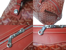 画像をギャラリービューアに読み込む, GOYARD ゴヤール ボストンバッグ ボーイング30 レッド PVCコーティングキャンバス レザー シルバー金具 美品 中古 58993