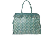 画像をギャラリービューアに読み込む, GOYARD ゴヤール トートバッグ アーディ ペット用 ヘリンボーン柄 通気口 グリーン シルバー金具 美品 中古 59003