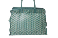 画像をギャラリービューアに読み込む, GOYARD ゴヤール トートバッグ アーディ ペット用 ヘリンボーン柄 通気口 グリーン シルバー金具 美品 中古 59003