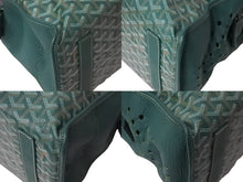 画像をギャラリービューアに読み込む, GOYARD ゴヤール トートバッグ アーディ ペット用 ヘリンボーン柄 通気口 グリーン シルバー金具 美品 中古 59003