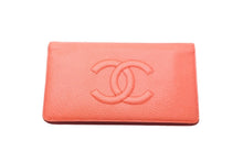 画像をギャラリービューアに読み込む, CHANEL シャネル キャビアスキン 二つ折り 長財布 ココマーク ロゴ オレンジ 17番台 小物 ウォレット 良品 中古 59035