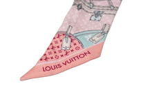 画像をギャラリービューアに読み込む, LOUIS VUITTON ルイヴィトン バンドーBBスカーフ レッツゴー M76441 モノグラム シルク ピンク ブルー 良品 中古 59040