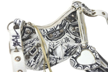 画像をギャラリービューアに読み込む, BALENCIAGA バレンシアガ ショルダーバッグ LE CAGOLE XS グラフィティプリント 671309210GB9060 シルバー金具 美品 中古 59052