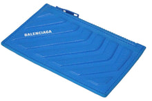 画像をギャラリービューアに読み込む, BALENCIAGA バレンシアガ ジップカードケース コインケース 財布 タイヤ ブランドロゴ カーフスキン ブルー 美品 中古 59055