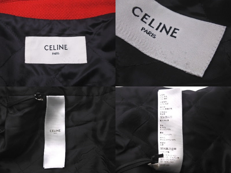 極美品 CELINE セリーヌ ベースボール テディジャケット ウール ロゴ ワッペン レッド サイズ46 2V02K896C 中古 59078 –  Casanova Vintage