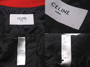 極美品 CELINE セリーヌ ベースボール テディジャケット ウール ロゴ ワッペン レッド サイズ46 2V02K896C 中古 59078