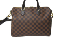 画像をギャラリービューアに読み込む, 極美品 LOUIS VUITTON ルイヴィトン N41367 スピーディバンドリエール 30 ブラウン ダミエ エベヌ ゴールド金具 中古 59097
