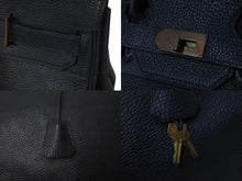 Load image into Gallery viewer, HERMES エルメス ハンドバッグ オータクロア 50 ネイビー系 V刻印 ブロンズ金具 トゴ 良品 中古 59114