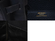 Load image into Gallery viewer, HERMES エルメス ハンドバッグ オータクロア 50 ネイビー系 V刻印 ブロンズ金具 トゴ 良品 中古 59114