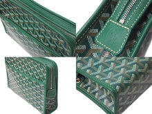 画像をギャラリービューアに読み込む, 極美品 GOYARD ゴヤール クラッチバッグ ジュバンス MM ポーチ グリーン ゴヤールディンキャンバス シルバー金具 中古 59122