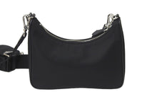 Load image into Gallery viewer, PRADA プラダ ショルダーバッグ ホーボー ポシェット ポーチ ストラップ付き Re-Edition 2005 1BH204 シルバー金具 美品 中古 59125
