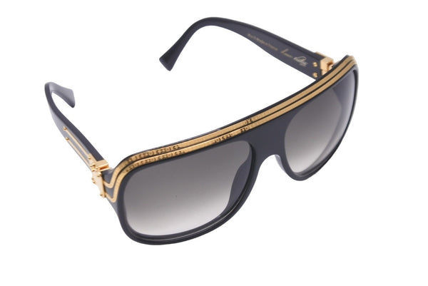 初期 極美品 LOUIS VUITTON ルイヴィトン ミリオネア 初期 サングラス 61□15 Z0098e ブラック ゴールド 中古 59134