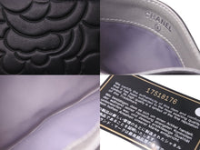画像をギャラリービューアに読み込む, CHANEL シャネル カードケース ココマーク カメリア 17番台 ブラック シルバー金具 美品 中古 59137