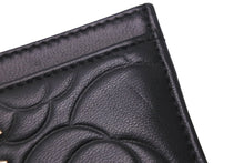 画像をギャラリービューアに読み込む, CHANEL シャネル カードケース ココマーク カメリア 17番台 ブラック シルバー金具 美品 中古 59137