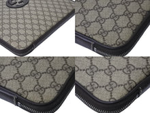 画像をギャラリービューアに読み込む, GUCCI グッチ クラッチバッグ PCケース タブレットケース GGスプリーム GG柄 総柄 493075 ブラウン 美品 中古 59139