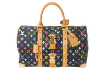 画像をギャラリービューアに読み込む, 極美品 ルイヴィトン LOUIS VUITTON キーポル45 ボストンバッグ ブラック 村上隆 マルチカラー 黒 M92640 中古 59141