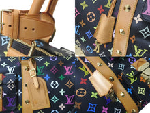 画像をギャラリービューアに読み込む, 極美品 ルイヴィトン LOUIS VUITTON キーポル45 ボストンバッグ ブラック 村上隆 マルチカラー 黒 M92640 中古 59141