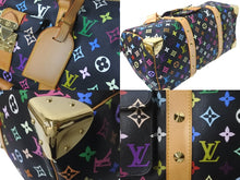 画像をギャラリービューアに読み込む, 極美品 ルイヴィトン LOUIS VUITTON キーポル45 ボストンバッグ ブラック 村上隆 マルチカラー 黒 M92640 中古 59141