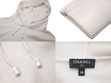 Load image into Gallery viewer, CHANEL シャネル カシミヤパーカー LA PAUSA P60446K46041 19C ホワイト ブラック レッド サイズ38 美品 中古 59161