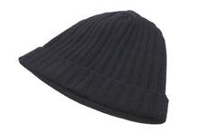 画像をギャラリービューアに読み込む, 極美品 CHROME HEARTS クロムハーツ CH プラス ニットキャップ ブラック クロス レザー パッチ ビーニー カシミヤ 中古 59164