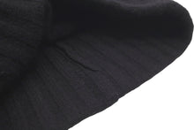 画像をギャラリービューアに読み込む, 極美品 CHROME HEARTS クロムハーツ CH プラス ニットキャップ ブラック クロス レザー パッチ ビーニー カシミヤ 中古 59164