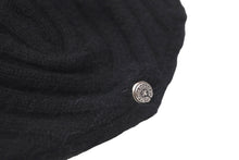 画像をギャラリービューアに読み込む, 極美品 CHROME HEARTS クロムハーツ CH プラス ニットキャップ ブラック クロス レザー パッチ ビーニー カシミヤ 中古 59164