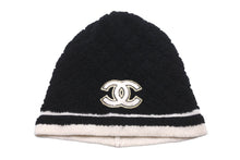 画像をギャラリービューアに読み込む, 極美品 CHANEL シャネル ニットキャップ ビーニー ココマーク カシミヤ100% ブラック ホワイト 中古 59165
