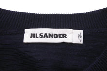 画像をギャラリービューアに読み込む, JIL SANDER ジルサンダー 七分袖 セーター ニット ネイビー ウール ビスコース JSUO751022 48 美品 中古 59178