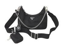 Load image into Gallery viewer, PRADA プラダ ホーボー チェーン 2WAY ショルダーバッグ RE-EDITION 2005 ブラック ナイロン 1BH204 美品 中古 59204