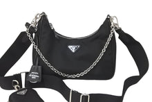 Load image into Gallery viewer, PRADA プラダ ホーボー チェーン 2WAY ショルダーバッグ RE-EDITION 2005 ブラック ナイロン 1BH204 美品 中古 59204