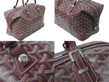 画像をギャラリービューアに読み込む, GOYARD ゴヤール ハンドボストンバッグ ボーイング 30 ヘリンボーン柄 バーガンディ ワインレッド シルバー金具 美品 中古 59211