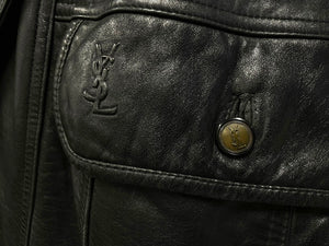 YVES SAINT LAURENT イヴ サンローラン レザージャケット ブラック レザー サイズ95 KCY4903K 良品 中古 59215