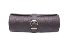 画像をギャラリービューアに読み込む, GUCCI グッチ ウォッチケース GG柄 レザー ブラウン ゴールド金具 ベルト開閉 良品 中古 59240