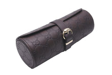 画像をギャラリービューアに読み込む, GUCCI グッチ ウォッチケース GG柄 レザー ブラウン ゴールド金具 ベルト開閉 良品 中古 59240