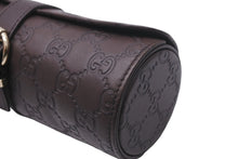 画像をギャラリービューアに読み込む, GUCCI グッチ ウォッチケース GG柄 レザー ブラウン ゴールド金具 ベルト開閉 良品 中古 59240