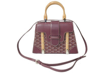 画像をギャラリービューアに読み込む, GOYARD ゴヤール ハンドバッグ 2WAY サイゴンPM バーガンディ パープル ゴヤールディンキャンバス シルバー金具 美品 中古 59246