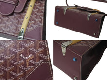 画像をギャラリービューアに読み込む, GOYARD ゴヤール ハンドバッグ 2WAY サイゴンPM バーガンディ パープル ゴヤールディンキャンバス シルバー金具 美品 中古 59246