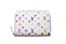 画像をギャラリービューアに読み込む, LOUIS VUITTON ルイヴィトン コインケース ジッピーコインパース M93741 モノグラムマルチカラー ホワイト 美品 中古 59284