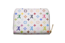 画像をギャラリービューアに読み込む, LOUIS VUITTON ルイヴィトン コインケース ジッピーコインパース M93741 モノグラムマルチカラー ホワイト 美品 中古 59284