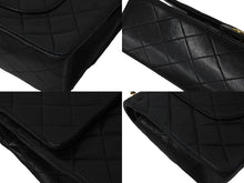 画像をギャラリービューアに読み込む, CHANEL シャネル マトラッセ 25 ショルダーバッグ ダブルフラップ 1番台 ラムスキン ブラック ゴールド 美品 中古 59294