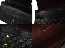 画像をギャラリービューアに読み込む, CHANEL シャネル マトラッセ 25 ショルダーバッグ ダブルフラップ 1番台 ラムスキン ブラック ゴールド 美品 中古 59294