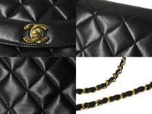 画像をギャラリービューアに読み込む, 極美品 CHANEL シャネル チェーンショルダーバッグ ダイアナマトラッセ22 3番台 ラムスキン ブラック ゴールド金具 中古 59311