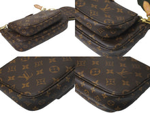画像をギャラリービューアに読み込む, LOUIS VUITTON ルイヴィトン ショルダーバッグ M44813 ミュルティ ポシェット アクセソワール マロン カーキ 美品 中古 59313