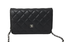 画像をギャラリービューアに読み込む, CHANEL シャネル ショルダーバッグ チェーン ウォレット マトラッセ ココマーク 19番台 ブラック ラムスキン シルバー金具 美品 中古 59319