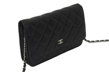 画像をギャラリービューアに読み込む, CHANEL シャネル ショルダーバッグ チェーン ウォレット マトラッセ ココマーク 19番台 ブラック ラムスキン シルバー金具 美品 中古 59319