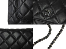 画像をギャラリービューアに読み込む, CHANEL シャネル ショルダーバッグ チェーン ウォレット マトラッセ ココマーク 19番台 ブラック ラムスキン シルバー金具 美品 中古 59319