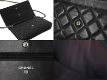 画像をギャラリービューアに読み込む, CHANEL シャネル ショルダーバッグ チェーン ウォレット マトラッセ ココマーク 19番台 ブラック ラムスキン シルバー金具 美品 中古 59319