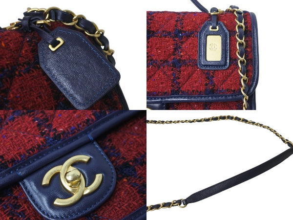 CHANEL シャネル ショルダーバッグ スモール トップハンドル フラップバッグ ツイード AS3653 B0945 NK305 美品 中古 59323