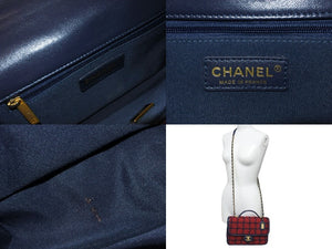 CHANEL シャネル ショルダーバッグ スモール トップハンドル フラップバッグ ツイード AS3653 B0945 NK305 美品 中古 59323